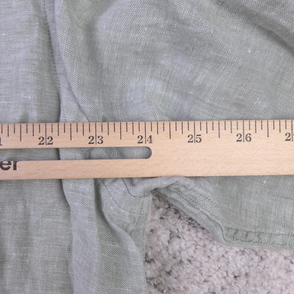 Untuckit Linen Shirt Men XL Long Sleeve Button Down Green Collared Untuck It GUC - Picture 7 of 8